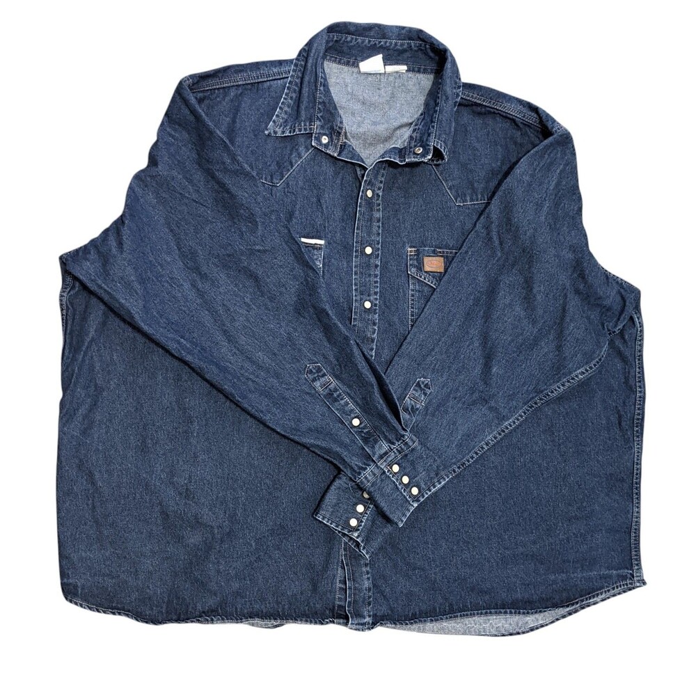 Rasco Big Men Denim Shirt Fire Retardant Snaps 5XL